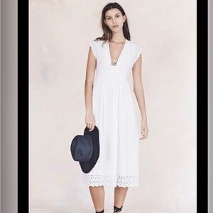 Madewell Eyelet Nightbreeze Midi White Dress Size 12